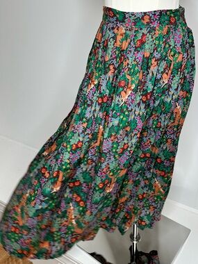 DIANE VON FURSTENBERG 1980’s Unicorn  Pleated Maxi Skirt, women’s size 8